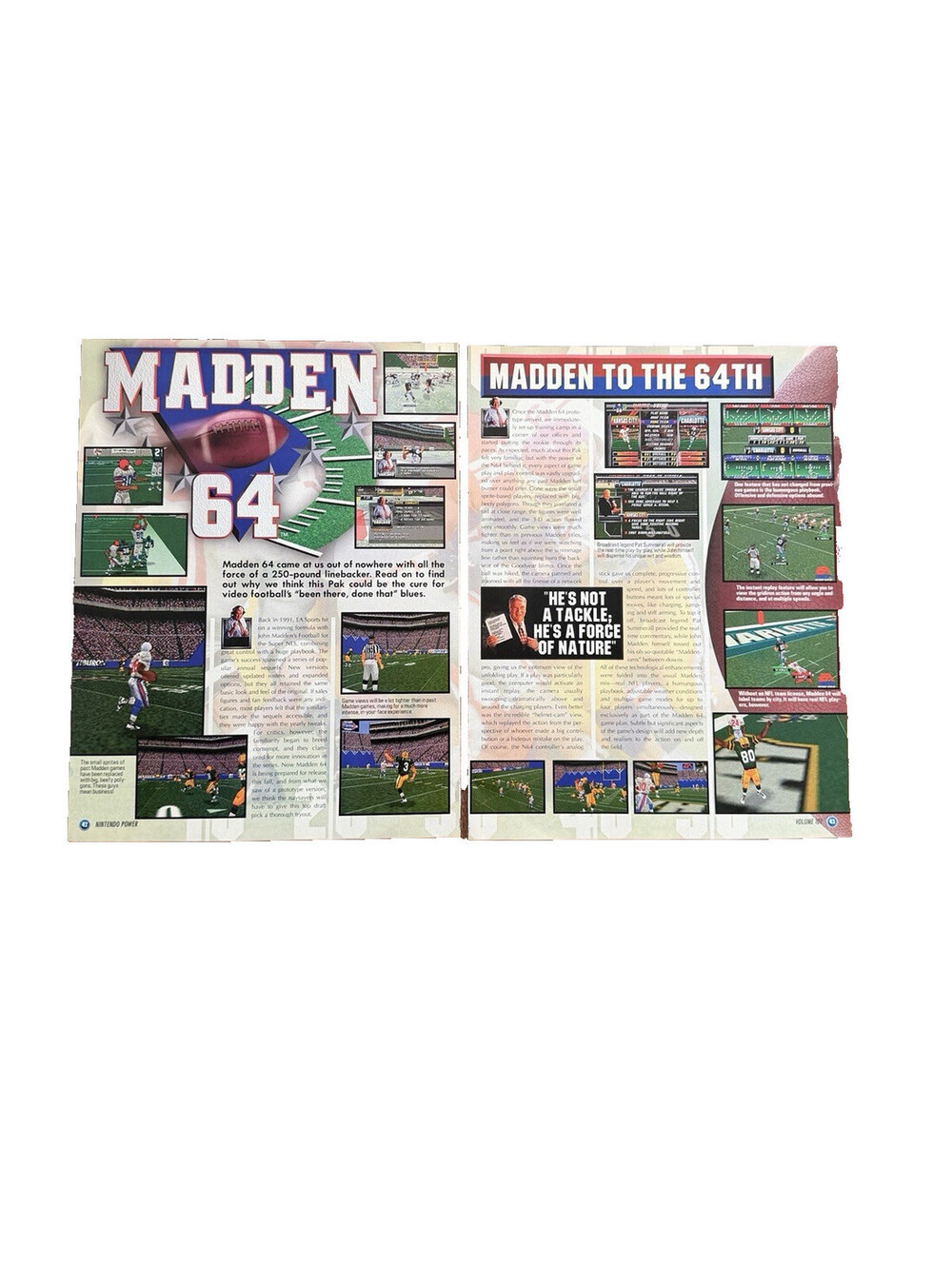 Madden 64 Vintage Nintendo Print Ad Promo Art Football NFL Vintage Sports